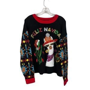 HOLIDAY Feliz Navidad Llama Sweater- Girls Large